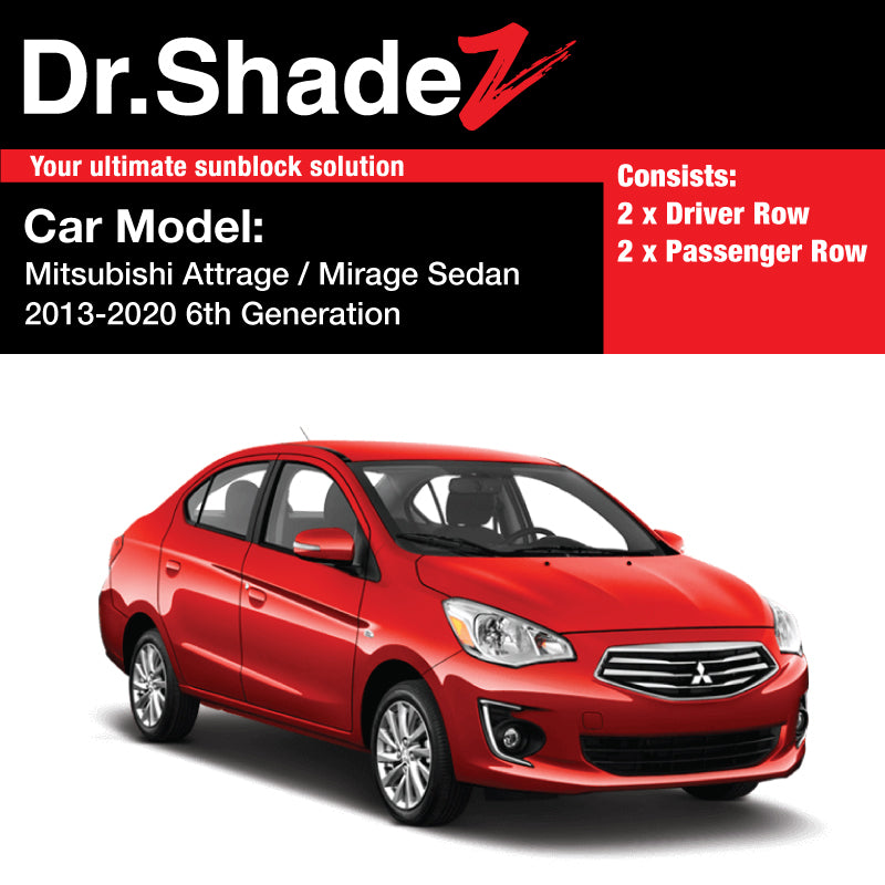 Mitsubishi Attrage Mirage Sedan 2015 2016 2017 2018 2019 6th Generation Customised Car Window Magnetic Sunshades 4 Pieces - Autobacs Singapore Dr Shadez Singapore Malaysia sg my au nz ph mc br fr kr jp in id