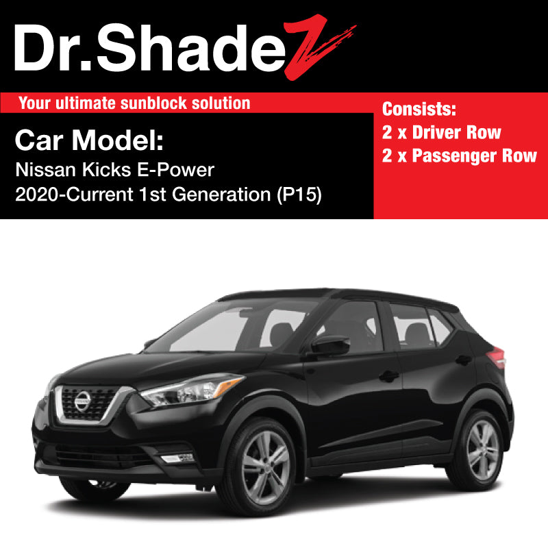 Nissan Kicks E-Power 2020-Present 1st Generation (P15) Japan Compact Crossover Customised SUV Window Magnetic Sunshades - dr shadez singapore japan australia