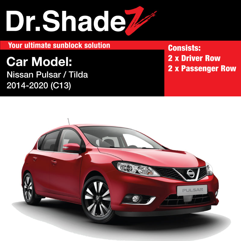 Nissan Pulsar Tilda 2015-2020 3rd Generation (C13) Japan Hatchback Customised Car Window Magnetic Sunshades - dr shadez australia au sg singapore japan jp side doors windows fitted sunshades