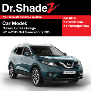 Nissan X-Trail Rogue 2013-2020 3rd Generation (T32) Japan Compact Crossover SUV Customised Car Window Magnetic Sunshades - dr shadez australia singapore japan au sg jp side door window fitted sunshades