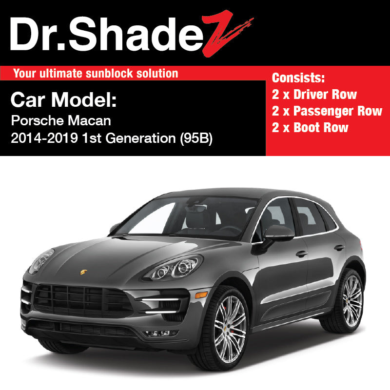 Porsche Macan 2014-2020 1st Generation (95B) Germany Luxury Crossover Customised Car Window Magnetic Sunshades - dr shadez australia germany singapore au sg de side door fitted sunshades