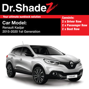 Renault Kadjar 2015 2016 2017 2018 2019 1st Generation France Compact SUV Customised Car Window Magnetic Sunshades 6 Pieces - autobacs singapore drshadez australia malaysia de fr kr br jp sg my au nz it fn mx rs in id