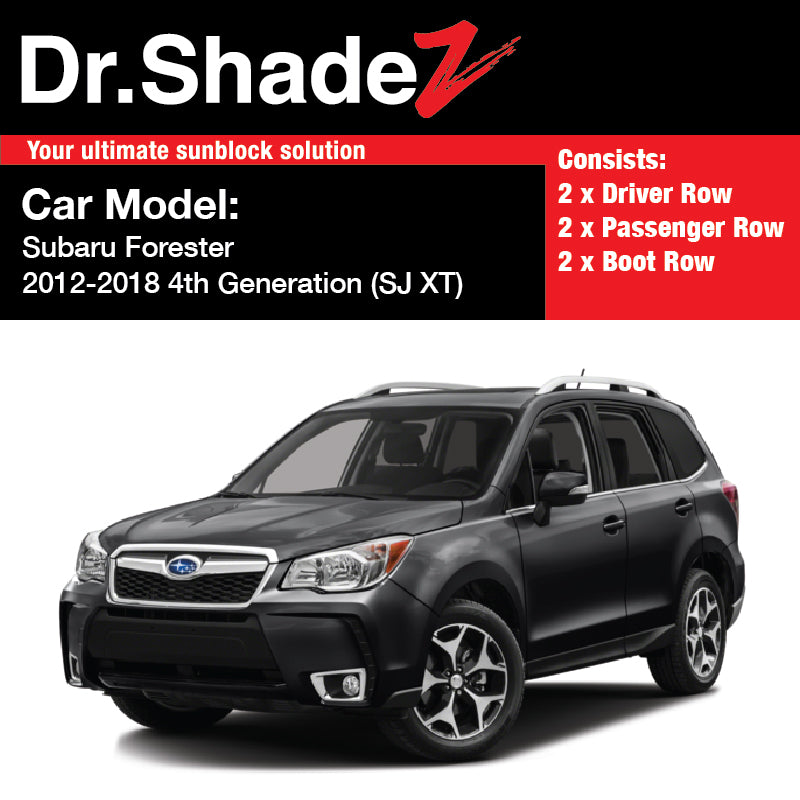 Subaru Forester 2012-2018 4th Generation (SJ) Japan Subcompact Crossover SUV Customised SUV Window Magnetic Sunshades - dr shadez australia singapore au sg side door windows sunshades