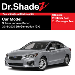 Subaru Impreza Sedan 2016 2017 2018 2019 2020 5th Generation (GK) Japan Automotive Customised Car Window Magnetic Sunshades - drshadez australia malaysia autobacs singapore sg my au nz ph de fr br kr it fn mc rs - dr shadez australia singapore au sg
