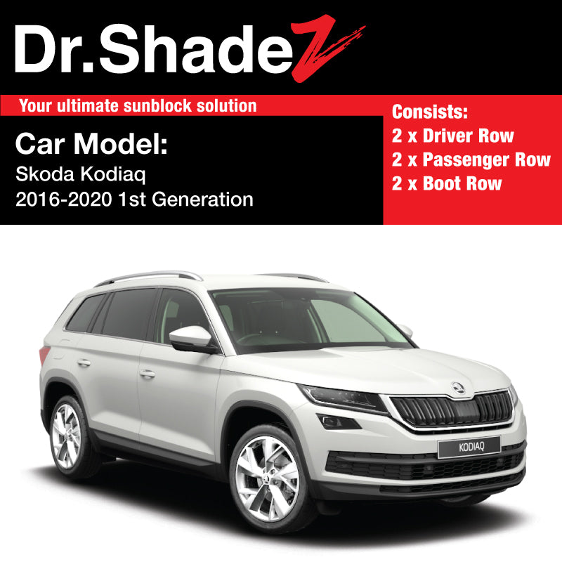 Skoda Kodiaq 2016-2020 1st Generation Czech Republic Mid Size Crossover Customised SUV Window Magnetic Sunshades - dr shadez australia singapore czech republic