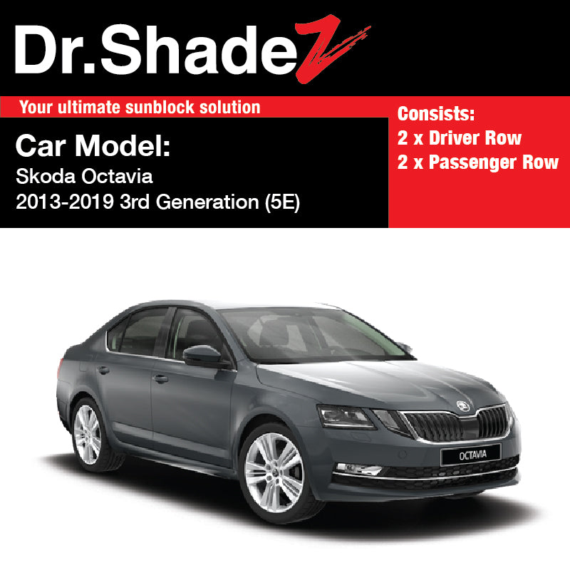 Skoda Octavia 2013 2014 2015 2016 2017 2018 2019 MK3 3rd Generation (5E) Customised Czech Republic Sedan Car Window Magnetic Sunshades 4 Pieces - autobacs sg drshadez au my cz fr de mc fr br kr it sp fn