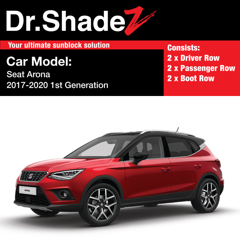 Seat Arona 2017 2018 2019 2020 1st Generation Spain Compact SUV Customised Car Window Magnetic Sunshades 6 Pieces - dr shadez sg