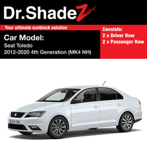 Seat Toledo 2012-2020 4th Generation (MK4 NH) Spain Compact Sedan Customised Car Window Magnetic Sunshades - dr shadez Australia singapore spain au sg sp