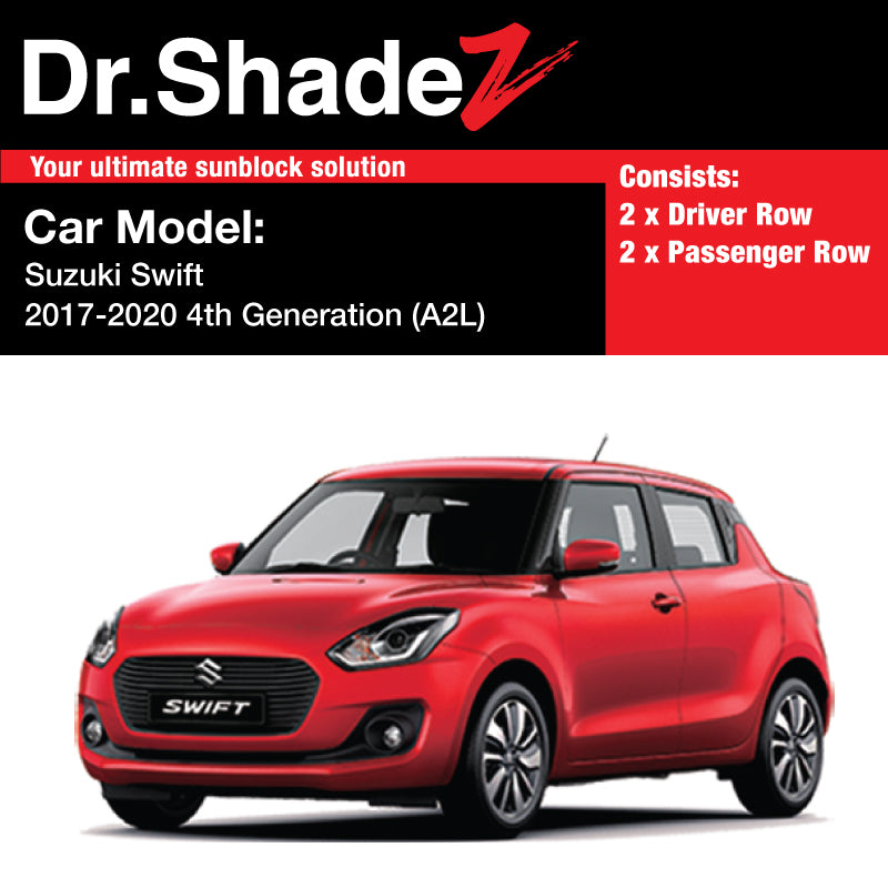 Suzuki Swift 2017-2020 4th Generation (A2L) Japan Hatchback Customised Car Window Magnetic Sunshades 4 Pieces - dr shadez Australia singapore au sg japan jp