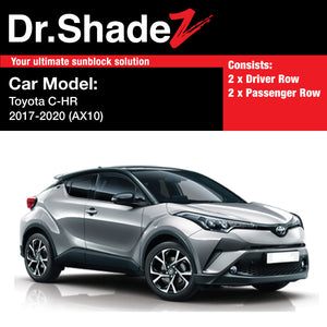 Toyota C-HR CHR 2017-2020 1st Generation (AX10) Japan Subcompact Crossover SUV Customised Car Window Magnetic Sunshades - dr shadez japan jp australia au sg singapore car door windows fitted sunshades