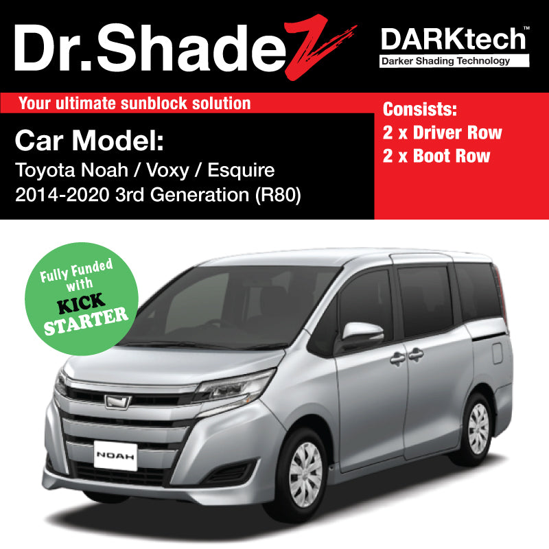 DARKtech Toyota Noah Voxy Esquire 2014-2022 3rd Generation (R80) Japan MPV Customised Car Window Magnetic Sunshades