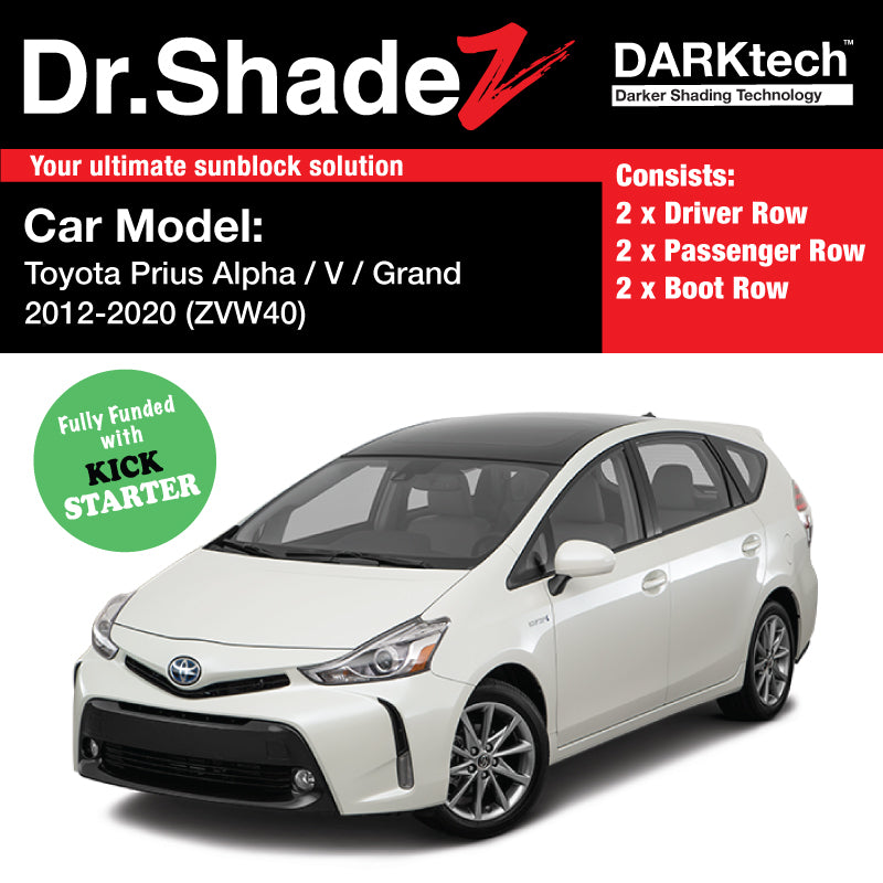 DARKtech Toyota Prius Alpha Prius V Prius+ 2012-Current (ZVW40) Japan MPV Customised Car Window Magnetic Sunshades
