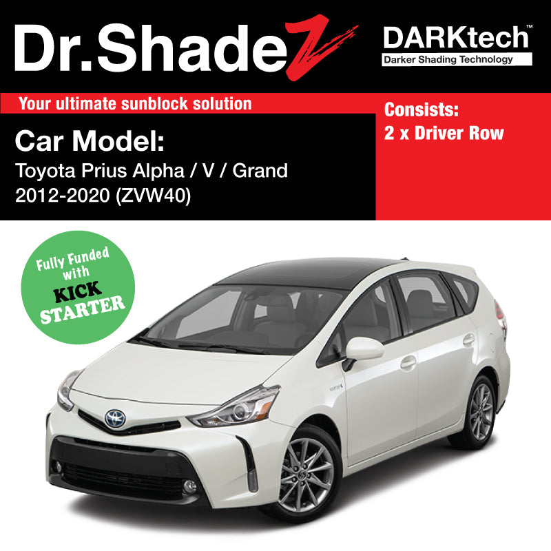 DARKtech Toyota Prius Alpha Prius V Prius+ 2012-Current (ZVW40) Japan MPV Customised Car Window Magnetic Sunshades