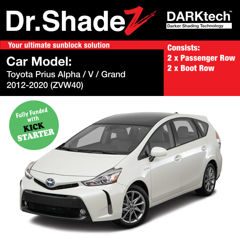 DARKtech Toyota Prius Alpha Prius V Prius+ 2012-Current (ZVW40) Japan MPV Customised Car Window Magnetic Sunshades