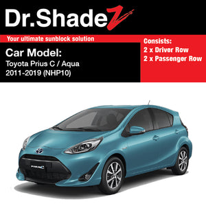 Toyota Prius C Aqua 2011 2012 2013 2014 2015 2016 2017 2018 2019 (NHP10) Japan Hybrid Hatchback Customised Car Window Magnetic Sunshades 4 Pieces - drshadez au sg my autobacs jp th ph mc fn de uk br fr kr it