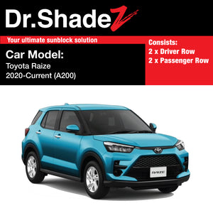 Toyota Raize 2020-Current Japan Compact SUV Customised Car Window Magnetic Sunshades - Dr Shadez Australia Japan Singapore