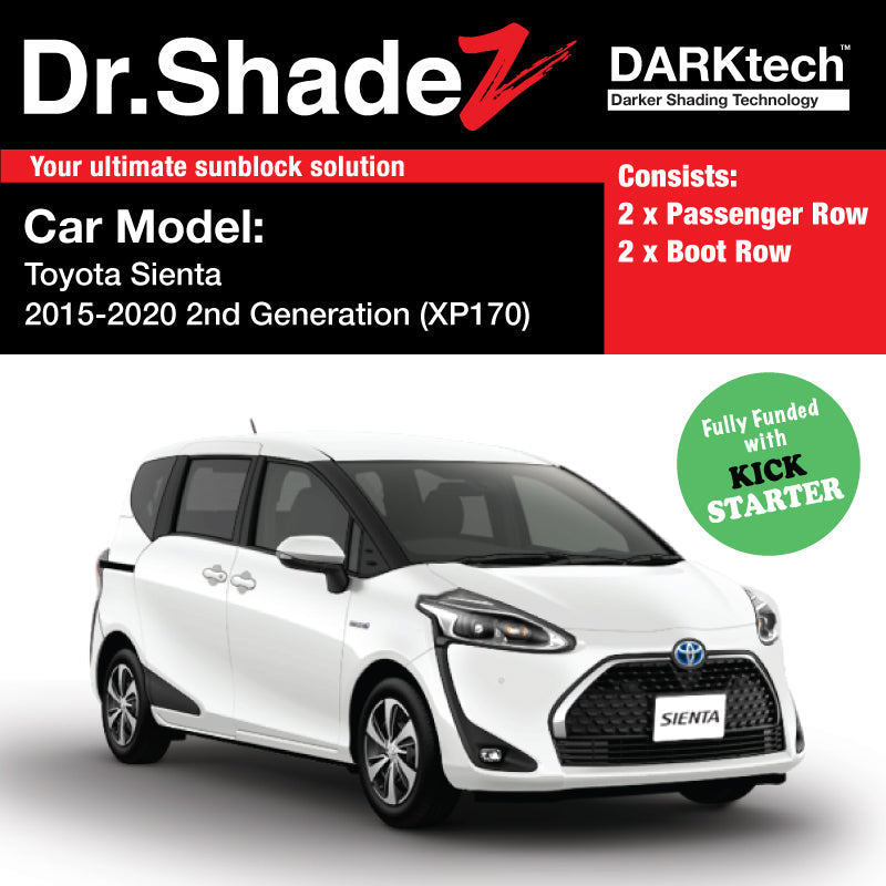 DARKtech Toyota Sienta 2015-2022 2nd Generation (XP170) Japan Mini MPV Customised Car Window Magnetic Sunshades