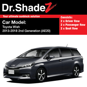 Toyota Wish 2009-2018 2nd Generation (AE20) Japan MPV Customised Car Window Magnetic Sunshades - dr shadez australia singapore japan au sg jp side door windows sunshields