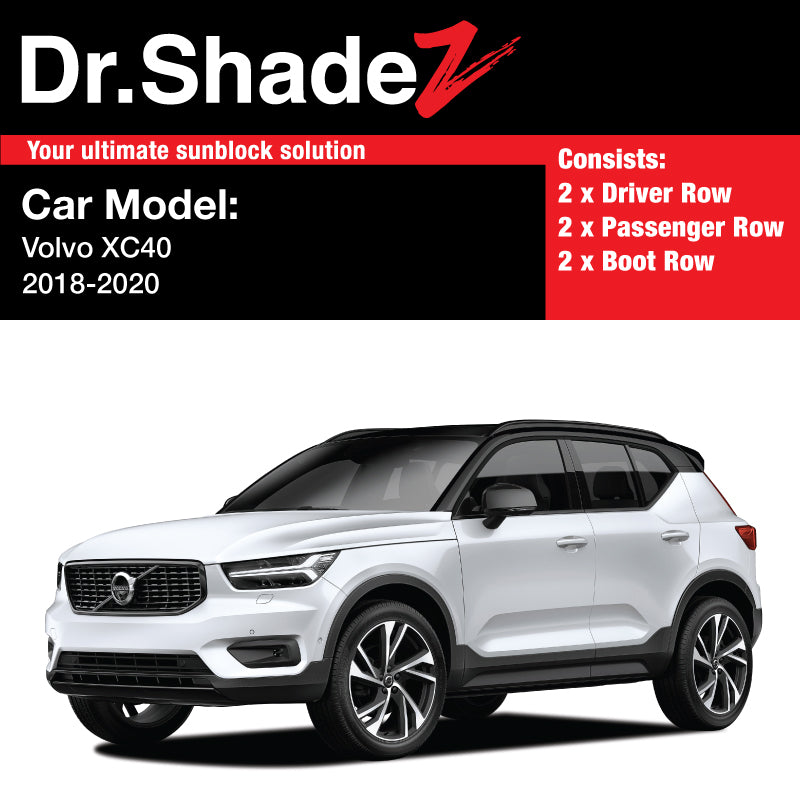 Volvo XC40 2017-2020 1st Generation Sweden Subcompact Luxury Crossover SUV Customised SUV Window Magnetic Sunshades - dr shadez australia au singapore sg sweden sw side door perfect fitted magnetic sunshades