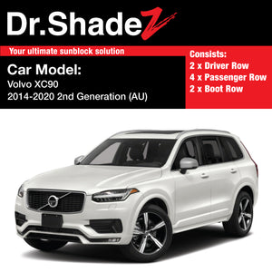 Volvo XC90 2014-2020 2nd Generation (AU) Sweden Large Crossover SUV Customised Car Window Magnetic Sunshades - dr shadez australia au sg singapore sweden sw side door windows perfect fitted solar block magnetic sunshades