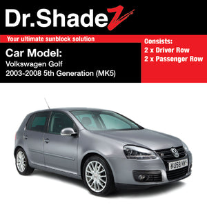 Volkswagen Golf 2003 2004 2005 2006 2007 2008 5th Generation (MK5) Germany Hatchback Customised Car Window Magnetic Sunshades 4 Pieces - autobacs sg drshadez my au fr br kr it mc ca uk ph th