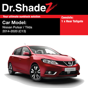 Nissan Pulsar Tilda 2015-2020 3rd Generation (C13) Japan Hatchback Customised Car Window Magnetic Sunshades - dr shadez australia au sg singapore japan jp rear tailgate windows fitted sunshade