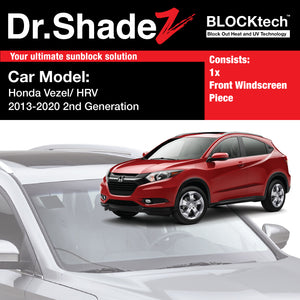 BLOCKtech Premium Front Windscreen Foldable Sunshade for Honda Vezel HRV Petrol Hybrid 2013-2020 2nd Generation - Dr Shadez jpn sg au nz th my