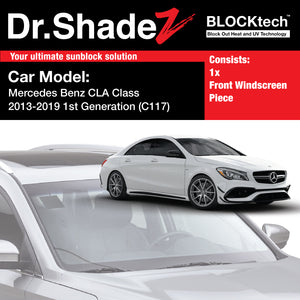 BLOCKtech Premium Front Windscreen Foldable Sunshade for Mercedes Benz CLA Class 2013-2019 1st Generation (C117) - Dr Shadez Singapore Malaysia Japan Germany Australia