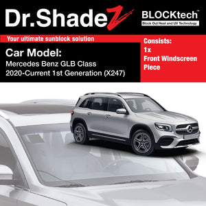 BLOCKtech Premium Front Windscreen Foldable Sunshade for Mercedes Benz GLB Class 2019-Current 1st Generation (X247) - Dr Shadez Singapore Germany Australia Japan Malaysia Indonesia