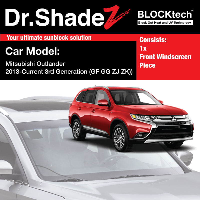 BLOCKtech Premium Front Windscreen Foldable Sunshade for Mitsubishi Outlander 2013-Current 3rd Generation (GF/ GG/ ZJ/ ZK) - Dr Shadez Japan Singapore Malaysia Australia
