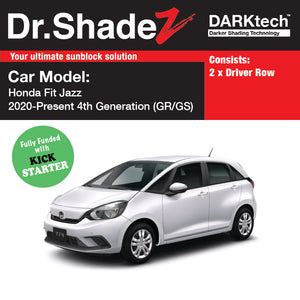 DARKtech Honda Fit Jazz 2020-Current 4th Generation (GR) Japan Hatchback Customised Car Window Magnetic Sunshades driver windows