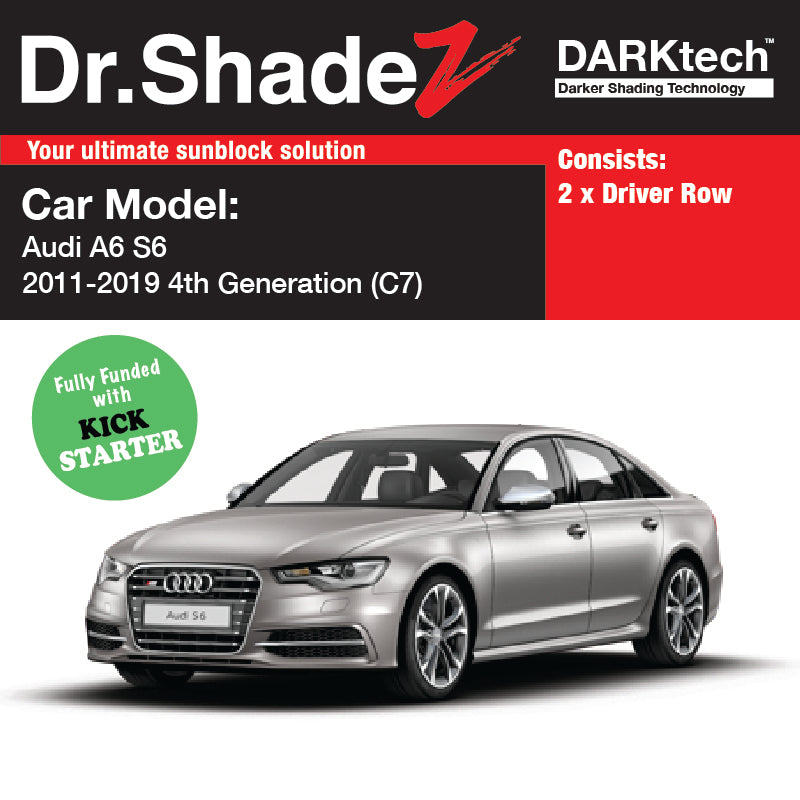 DARKtech Audi A6 2011-2018 4th Generation (C7) Germany Luxury Sedan Customised Car Window Magnetic Sunshades driver row