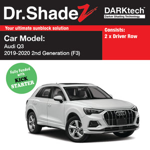 DARKtech Audi Q3 2018-Current 2nd Generation (F3) Germany Compact SUV Customised Magnetic Sunshades driver row