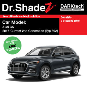 DARKtech Audi Q5 2017-Current 2nd Generation (Typ 80A) Germany SUV Customised Magnetic Sunshades driver row