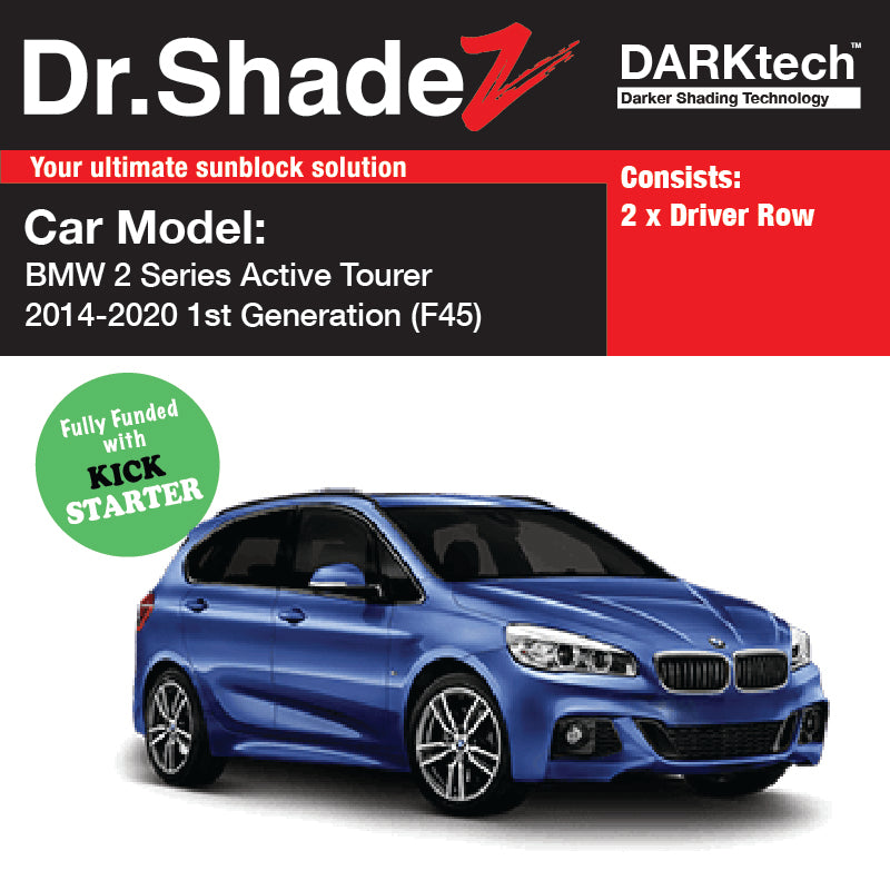 DARKtech BMW 2 Series Active Tourer 2014-2021 1st Generation (F45) Customised Germany Hatchback Car Window Magnetic Sunshades driver row