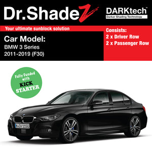 DARKtech BMW 3 series 2011-2019 6th Generation (F30) Customised Luxury Germany Sedan Car Window Magnetic Sunshades driver and passenger row