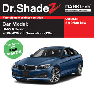 DARKtech BMW 3 series 2018-Current 7th Generation (G20) Customised Germany Luxury Sedan Car Window Magnetic Sunshades driver row