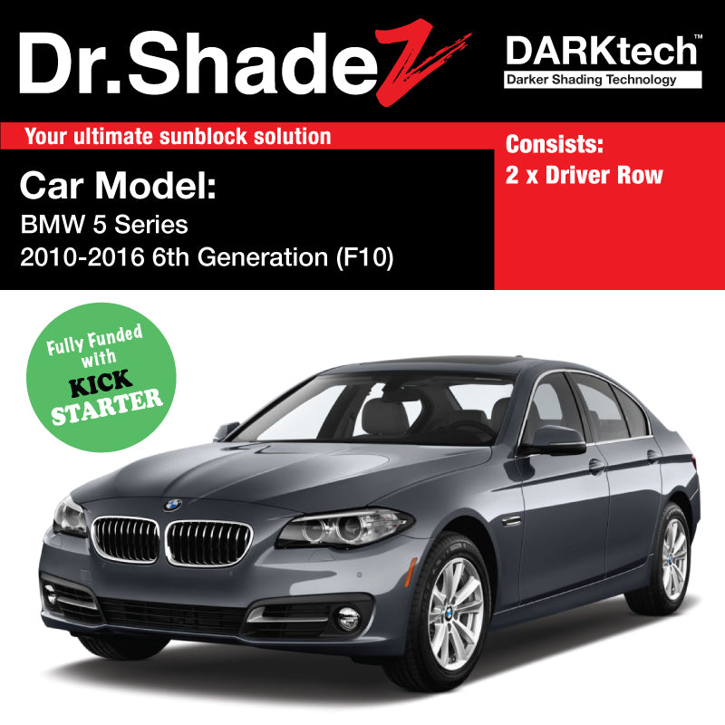 DARKtech BMW 5 series 2010-2016 6th Generation (F10) Customised Luxury Germany Sedan Car Window Magnetic Sunshades driver row