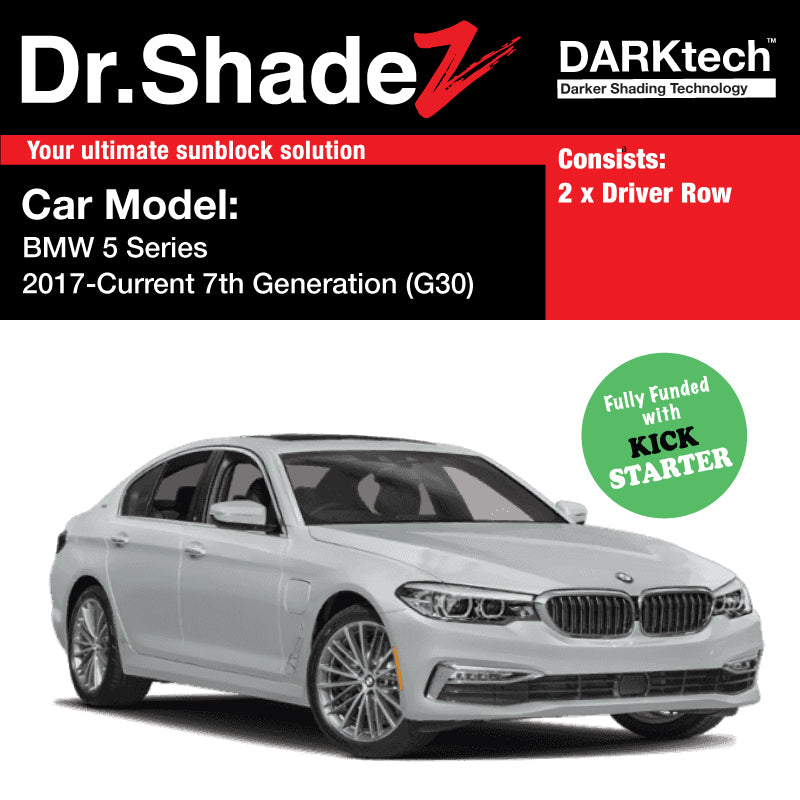 DARKtech BMW 5 Series 2017-Current 7th Generation (G30) Customised Luxury Germany Sedan Car Window Magnetic Sunshades driver row