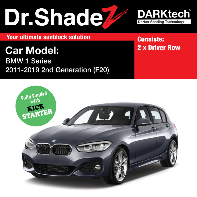DARKtech BMW 1 Series 2011-2019 2nd Generation (F20) Customised Luxury German Hatchback Car Window Magnetic Sunshades driver row