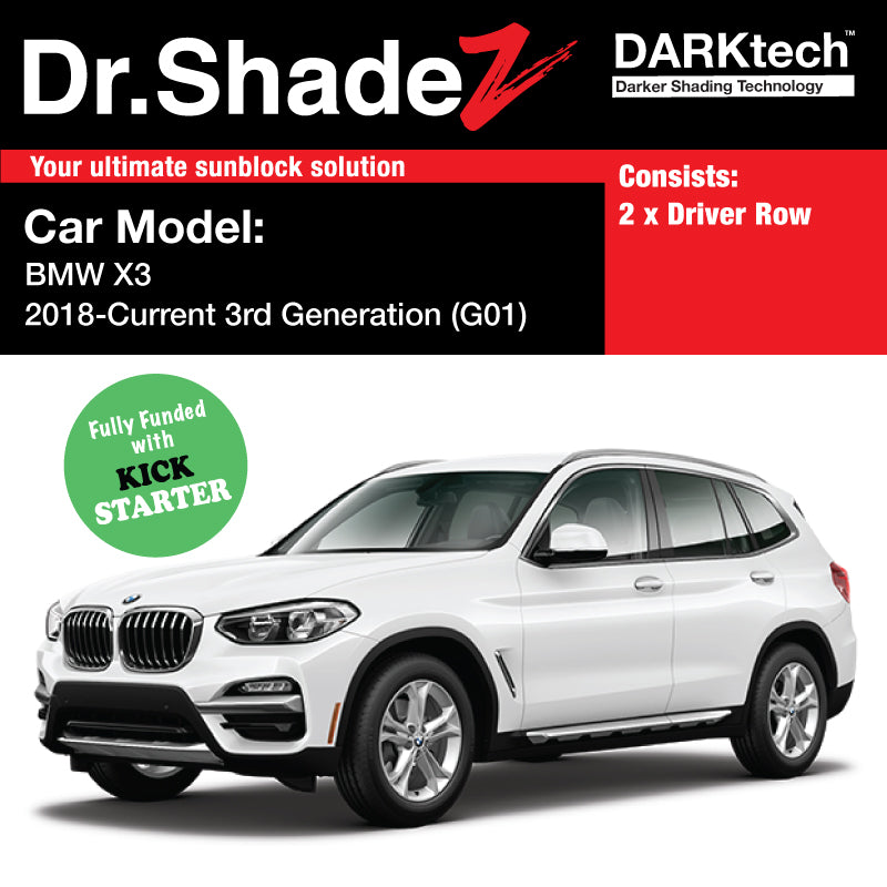 DARKtech BMW X3 2018-Current 3rd Generation (G01) Germany SUV Customised Magnetic Sunshades