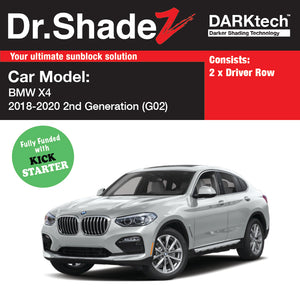 DARKtech BMW X4 2018-Current 2nd Generation (G02) Germany SUV Customised Magnetic Sunshades driver row