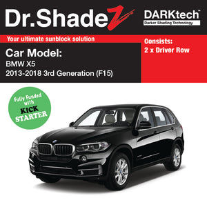 DARKtech BMW X5 2014-2019 3rd Generation (F15) Germany SUV Customised Magnetic Sunshades driver row