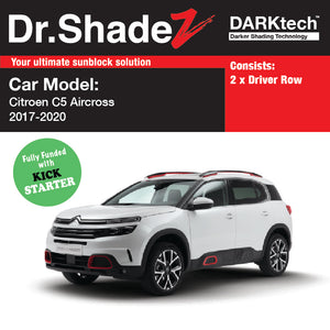 DARKtech Citroen C5 Aircross 2017-Current 1st Generation France SUV Customised Magnetic Sunshades driver row