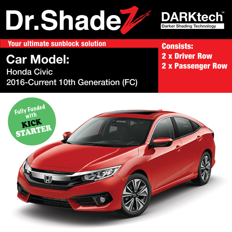 DARKtech Honda Civic 2015-Current 10th Generation (FC) Japan Sedan Customised Car Window Magnetic Sunshades