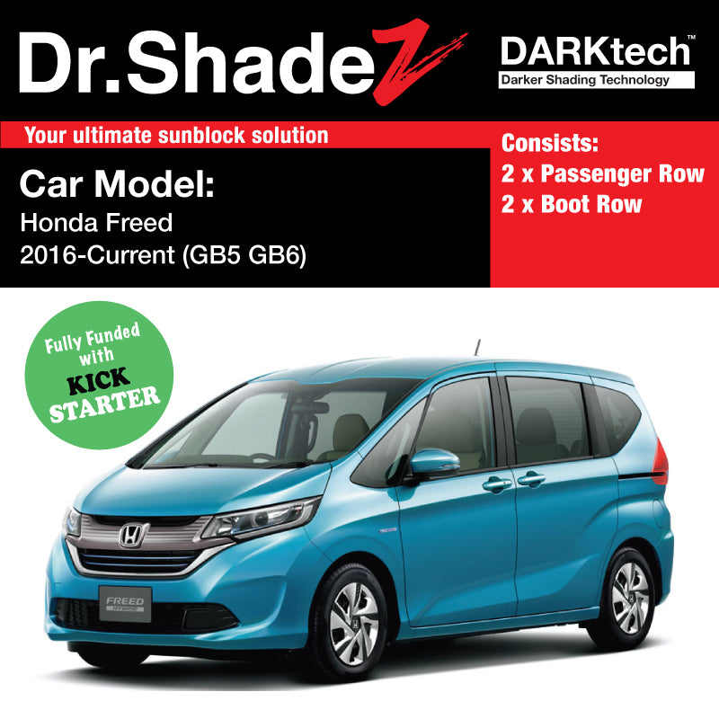 DARKtech Honda Freed 2016-Current 2nd Generation (GB5 GB6 GB7 GB8) Japan Compact MPV Customised Car Window Magnetic Sunshades passenger window and boot side window