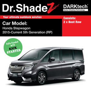 DARKtech Honda Stepwagon Spada 2015-2022 5th Generation (RP1-5) Customised MPV Car Window Magnetic Sunshades boot side row windows