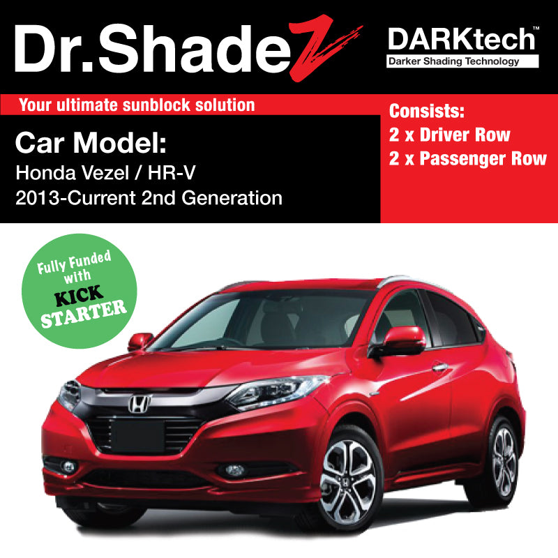 DARKtech Honda Vezel HRV Petrol Hybrid 2013-2020 2nd Generation Japan Subcompact Crossover Customised Car Window Magnetic Sunshades
