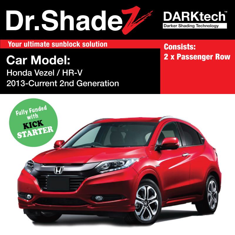 DARKtech Honda Vezel HRV Petrol Hybrid 2013-2020 2nd Generation Japan Subcompact Crossover Customised Car Window Magnetic Sunshades