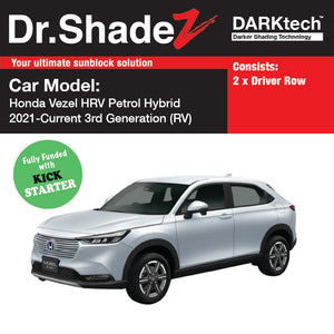 DARKtech Honda Vezel HRV Petrol Hybrid 2020-Current 3rd Generation Japan Subcompact Crossover Customised Car Window Magnetic Sunshades